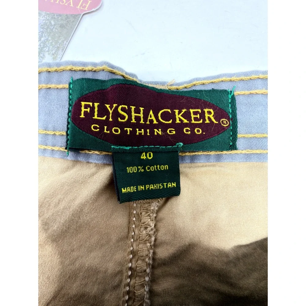 Flyshacker Men's 40 Shorts NWT Dark Khaki Cotton Canvas Outdoor Cargo Hike Work